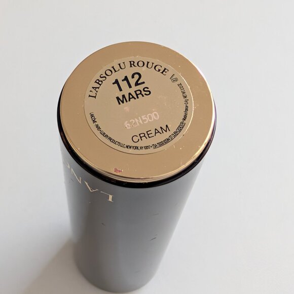 Lancome L'absolu Rouge Cream Lipstick 112 Mars Cream Full Size Preowned - Picture 7 of 8